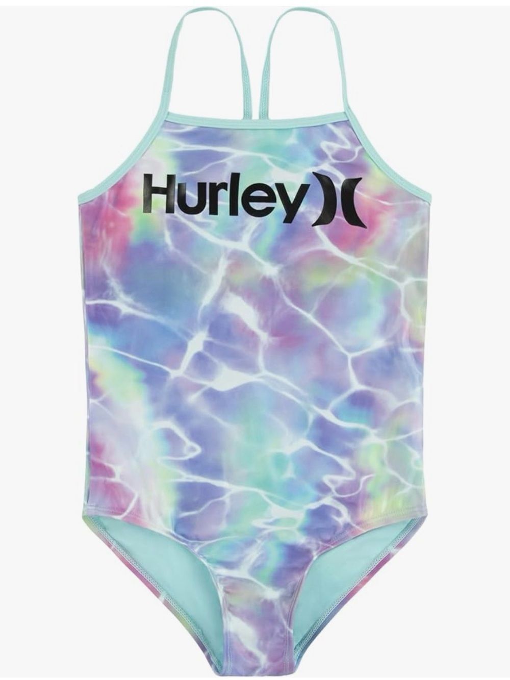 Hurley Girls' Pastel Tie-Dye One-Piece Swimsuit, NWT